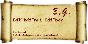 Bökönyi Gábor névjegykártya